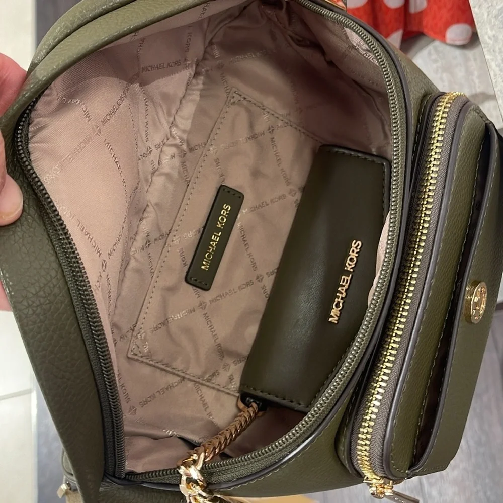 Michael Kors Maisie Lg Pebbled Leather 2-in-1 Sling Waist Bag Fanny Pack Crossb